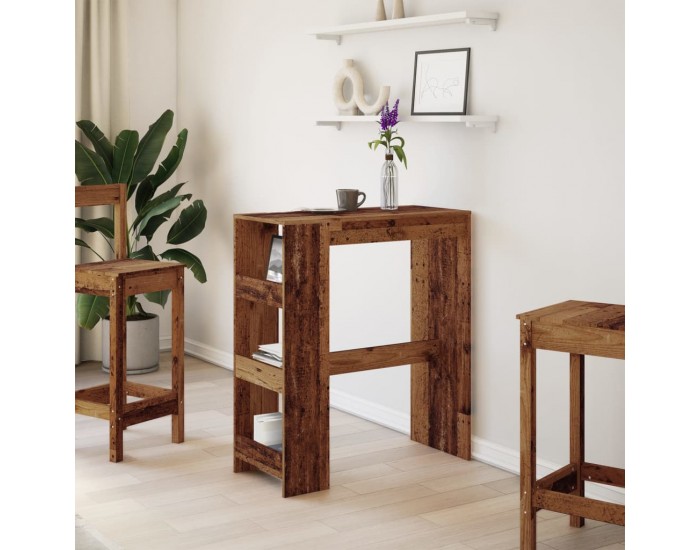 Sonata H Бар маса с рафтове старо дърво 95x47x103,5 см инженерно дърво