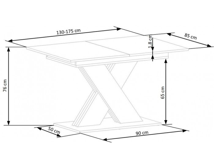 Разтегателна маса XARELTO, кашмир и дъб кремона