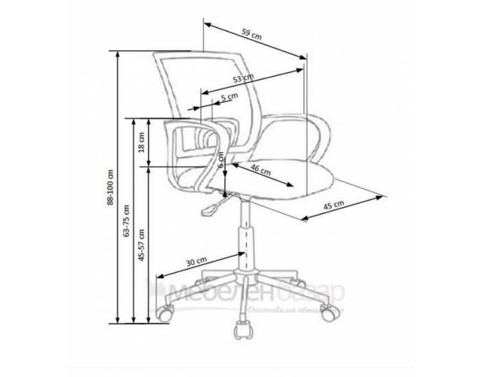 Детски стол Мебели Богдан модел BM Free, Хромирана кръстачка, Подлакътници, Регулируема височина, Многоцветен - Детски столове