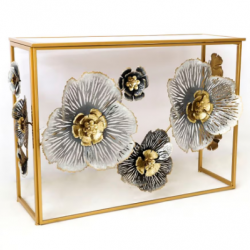 Конзола DKD Home Decor Огледало, Сив, Златен, Метал, Lilled, 15.6 x 46.4 x 80 cm - Спалня