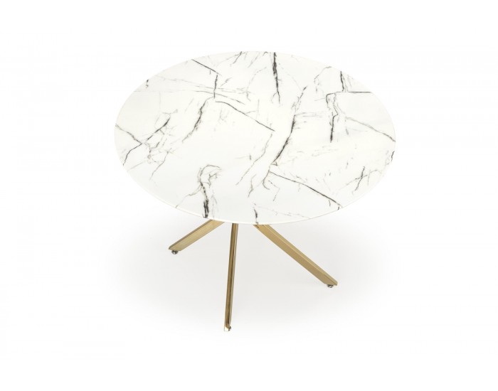 Трапезна маса BM-Raymond 2, бял мрамор и златно