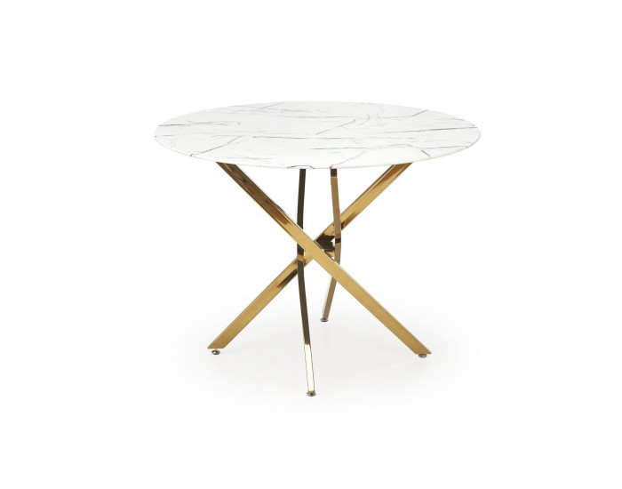 Трапезна маса BM-Raymond 2, бял мрамор и златно