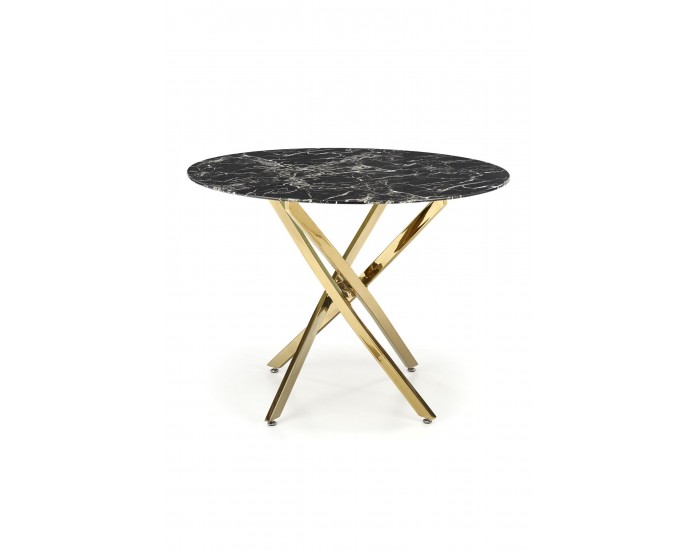 Трапезна маса BM-Raymond 2, черен мрамор и златно