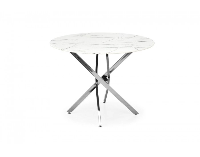 Трапезна маса BM-Raymond 3, бял мрамор и сребърно