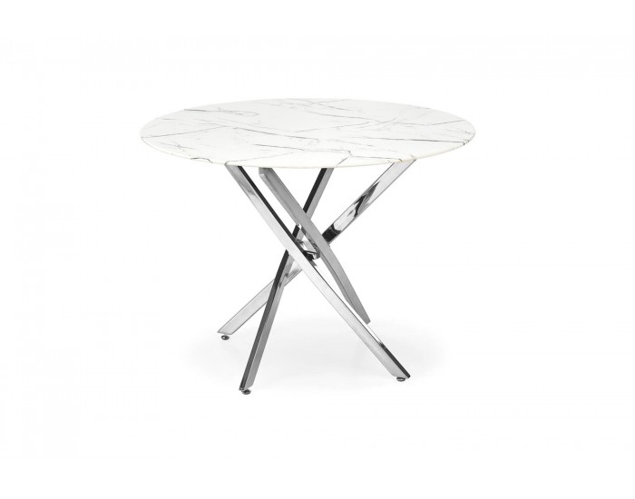 Трапезна маса BM-Raymond 3, бял мрамор и сребърно