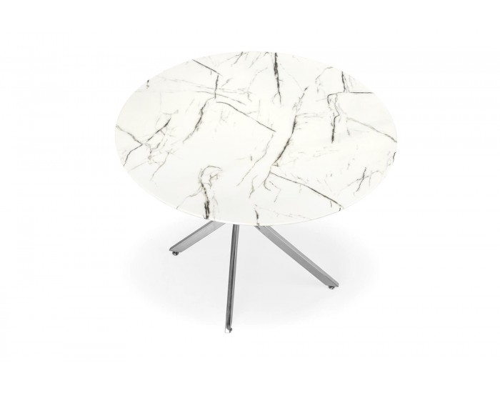 Трапезна маса BM-Raymond 3, бял мрамор и сребърно