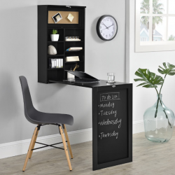 Сгъваема маса/шкаф с плот Черна, Сгъната 80 x 50 x 18,5 см,MDF - Промоции