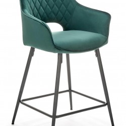 Бар стол BM-H 107, тъмнозелен - Мека мебел