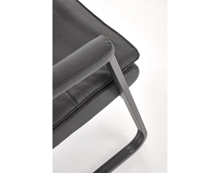 Офис стол Adriano Skid, еко кожа, черен