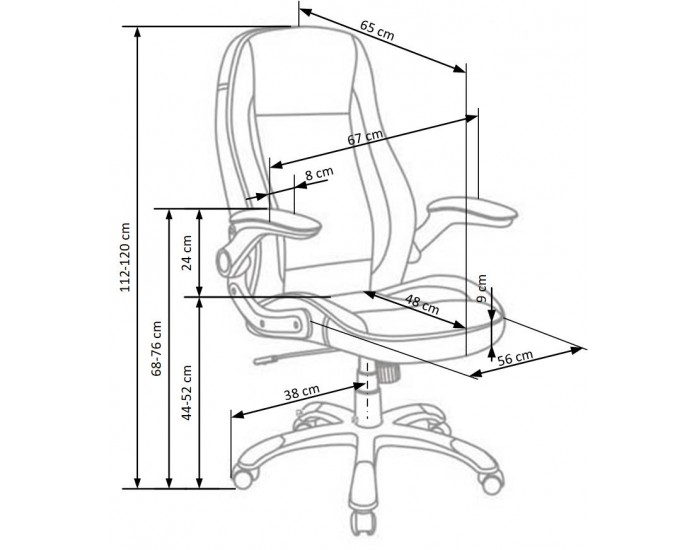 Офис стол BM-Saturn 1, еко кожа, черен