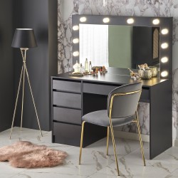 Тоалетка BM-Hollywood XL 1, MDF, черна - Тоалетки и Огледала