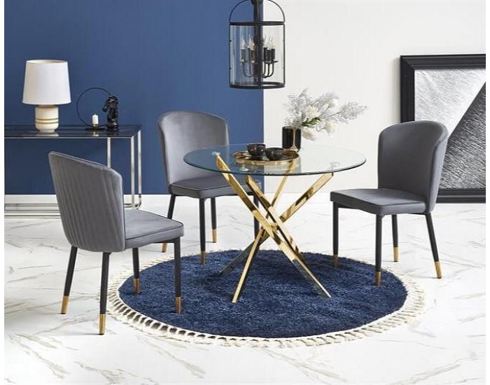 Луксозен трапезен комплект BM-Raymond Gold 1 + 4 стола КH446