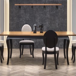 Разтегателна Трапезна Маса BM-Windsor 1, MDF, черен, тъмен дъб - Маси