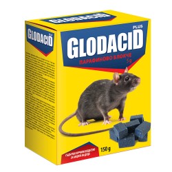 Отрова Glodacid Plus, парафиново блокче за мишки и плъхове, 150 гр. - Roto