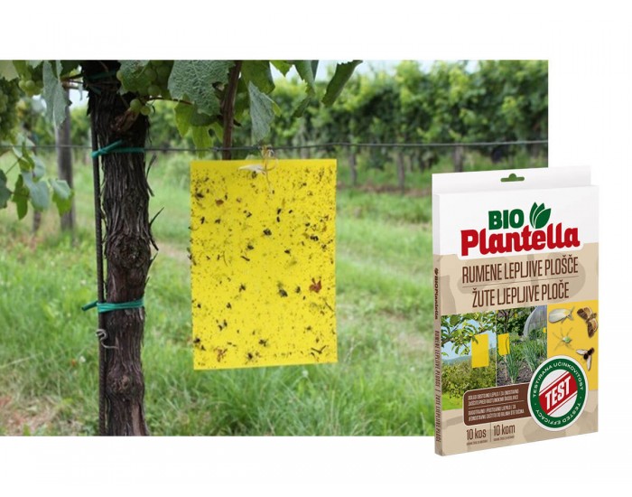 Лепящи Bio Plantella, жълти листове против насекоми и вредители, 10 бр Лепящи Bio Plantella, жълти листове против насекоми и вредители, 10 бр