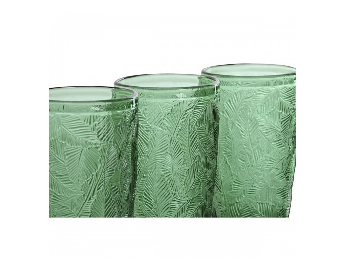 Комплект Съдове Home ESPRIT Зелен Кристал С облекчение 370 ml