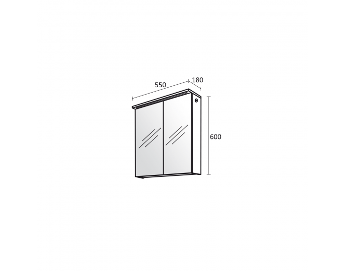 Горен шкаф за баня модел Eli, бял
