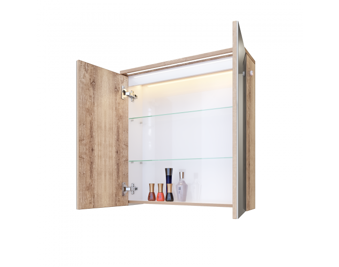 Горен шкаф за баня модел Eli, дървесен цвят