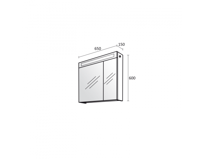 Горен шкаф за баня модел Ema, бял