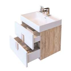 Долен шкаф за баня модел Durban, PVC с HPL покритие - Шкафове за баня