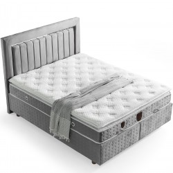 Бокспринг легло LEROY SILVER с ракла и ортопедичен матрак 160/200 - Легла