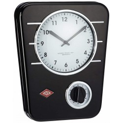 Стенен часовник с таймер черен Wesco Classic Line - Кухненски прибори