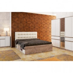 Спален комплект Мебели Богдан Clasic lux 931-953-941, Бяло гладко с Дъб суров - Спални комплекти