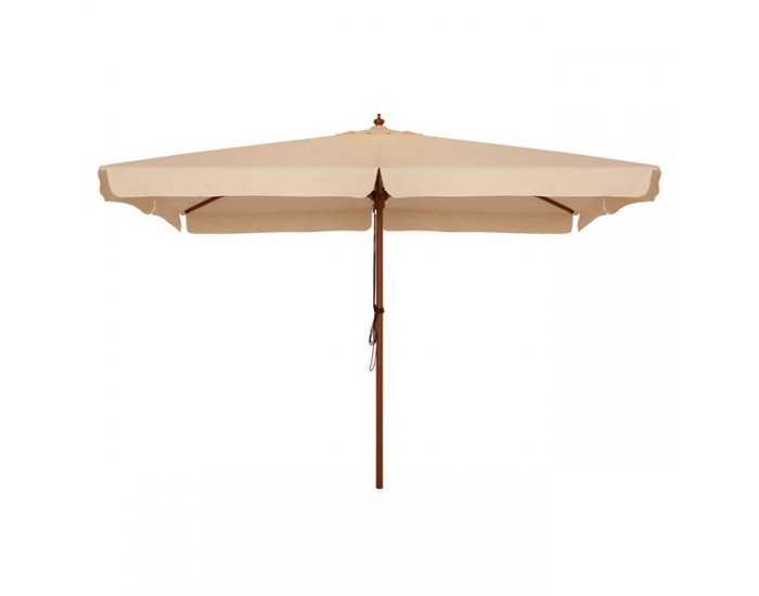 Дървен чадър 4х4 м бежов