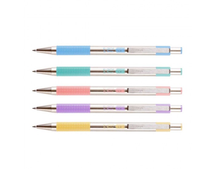 Zebra Химикалка F-301 Pastel, метална, 0.7 mm, розова