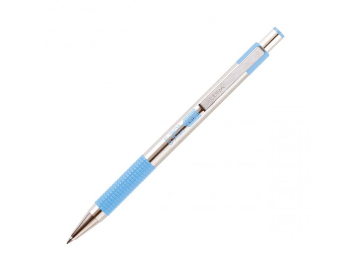 Zebra Химикалка F-301 Pastel, метална, 0.7 mm, синя