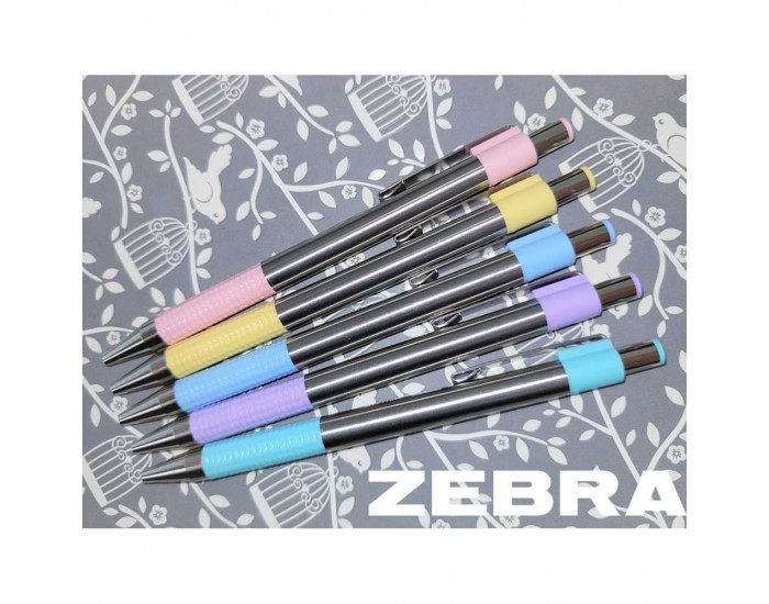 Zebra Химикалка F-301 Pastel, метална, 0.7 mm, синя