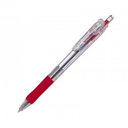 Zebra Химикалка Tapli Clip, 0.5 mm, прозрачна, червена - Zebra pen