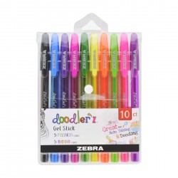 Zebra Гел ролер Doodler`z Gel Stick, 1.0 mm, неонов, 10 цвята - Zebra pen