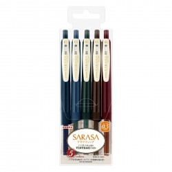 Zebra Гел ролер Sarasa Clip Vintage, автоматичен, 0.5 mm, 5 цвята - Zebra pen