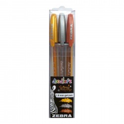 Zebra Гел ролер Doodler`z Gel Stick, 1.0 mm, металиков, 3 цвята - Zebra pen