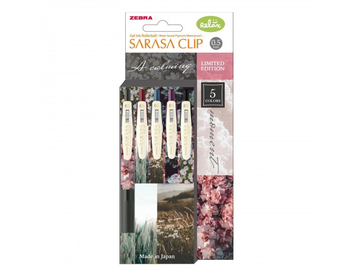 Zebra Гел ролер Sarasa Clip Calming Moment, 0.5 mm, 5 цвята