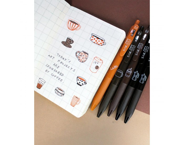 Zebra Гел ролер Sarasa Clip Coffee, 0.5 mm, 5 цвята