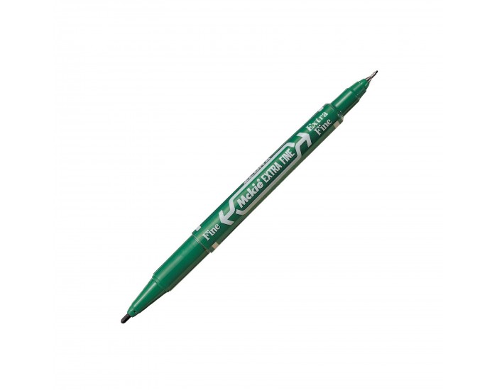 Zebra Тънкописец Mckie Extra Fine, перманентен, двоен, 0.5-1 mm, зелен