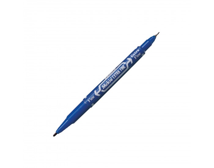 Zebra Тънкописец Mckie Extra Fine, перманентен, двоен, 0.5-1 mm, син