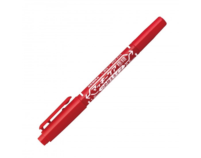 Zebra Тънкописец Mckie Extra Fine, перманентен, двоен, 0.5-1 mm, червен