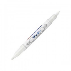 Zebra Тънкописец Mckie Paint Extra Fine, перманентен, двоен, 0.7-1.2 mm, бял - Zebra pen