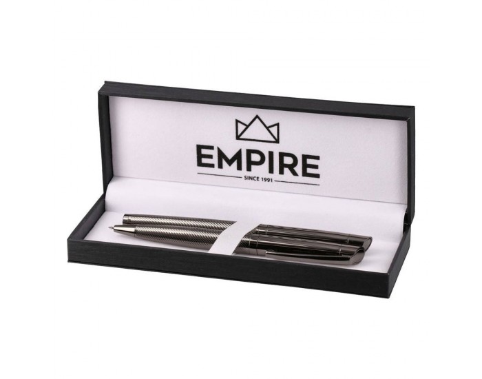 Комплект химикалка и писалка Empire Belcanto, тъмносив металик