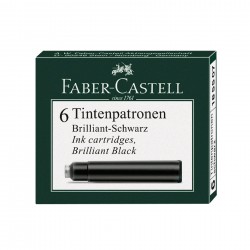 Faber-Castell Патрон за писалка, черно мастило, 6 броя - Коректори, Пълнители и Мастила