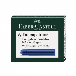 Faber-Castell Патрон за писалка, синьо мастило, 6 броя - Коректори, Пълнители и Мастила