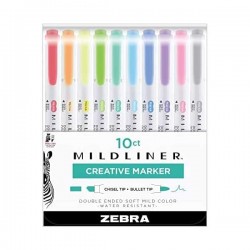 Zebra Текст маркер Mildliner 10PK, двоен, 10 цвята - Zebra pen