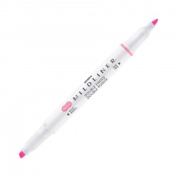 Zebra Текст маркер Mildliner Fluorescent, двоен, розов - Zebra pen