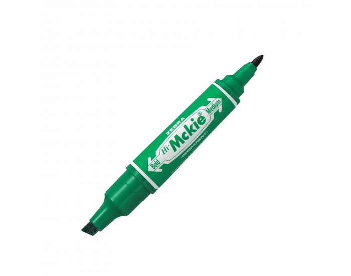 Zebra Перманентен маркер Hi-Mckie, двоен, 2-4 mm, зелен