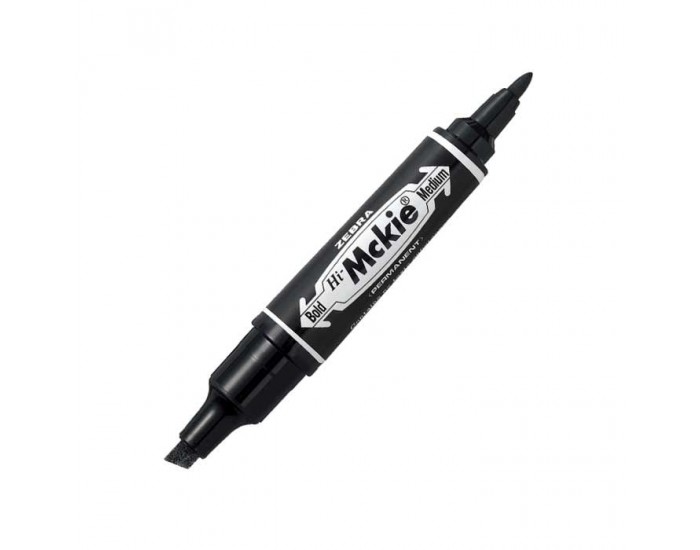 Zebra Перманентен маркер Hi-Mckie, двоен, 2-4 mm, черен