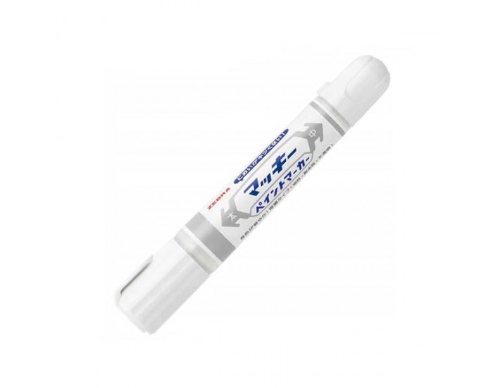 Zebra Перманентен маркер Mckie Extra Bold, двоен, 2-8 mm, бял