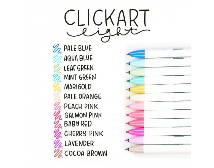 Zebra Флумастер Clickart, автоматичен, 12 цвята